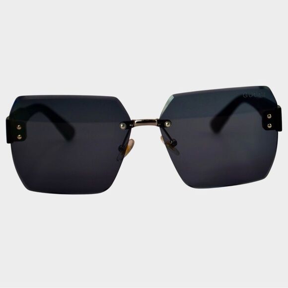 Gucci Women’s Oversized Sunglasses | Gray Lens | Silver & Black | 62-14-145 |New main image 12